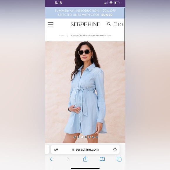 Seraphine Maternity Chambray dress - size 4/UK8 - Picture 3 of 6